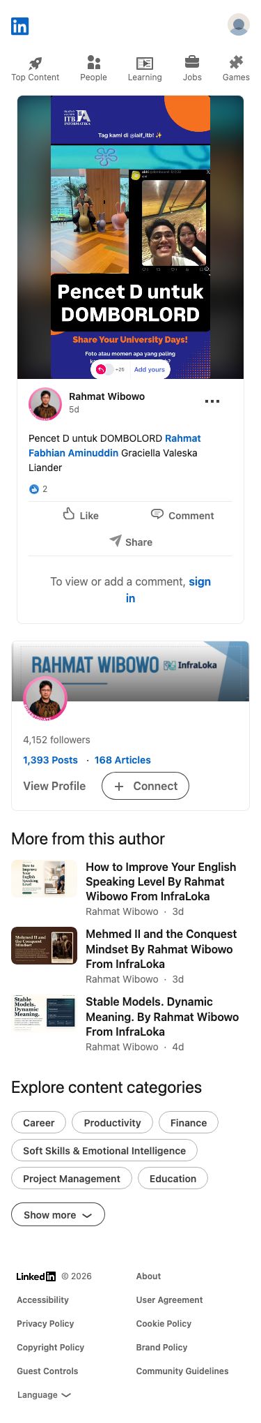 Rahmat Wibowo posted a cryptic, taunting message urging readers to press D for 'DOMBOLORD,' tagging several individuals in a mocking manner.